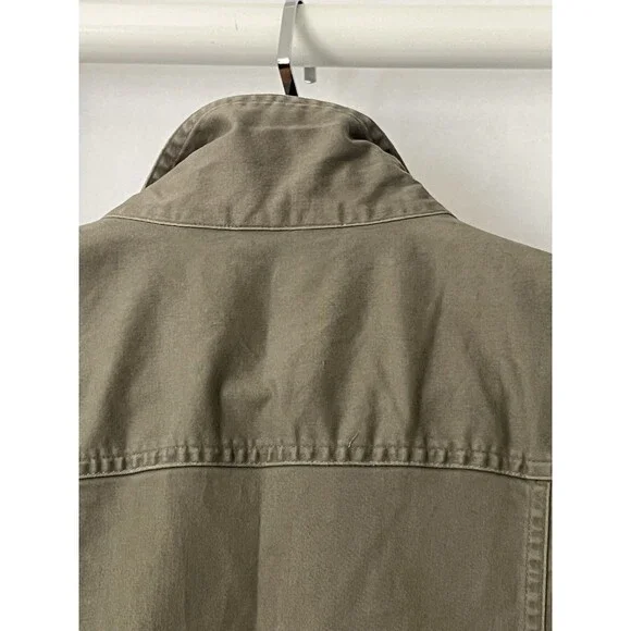 Chico's Design Button Up Twill Vest Womens S (Chico's 0) Khaki Gray Pocket Welt - Picture 9 of 15